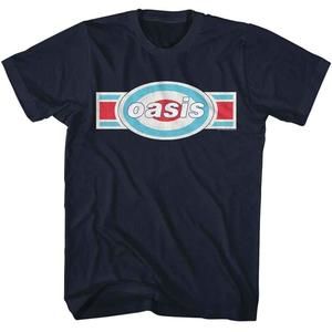 Oasis Tri Color Logo Chest Navy T-Shirt